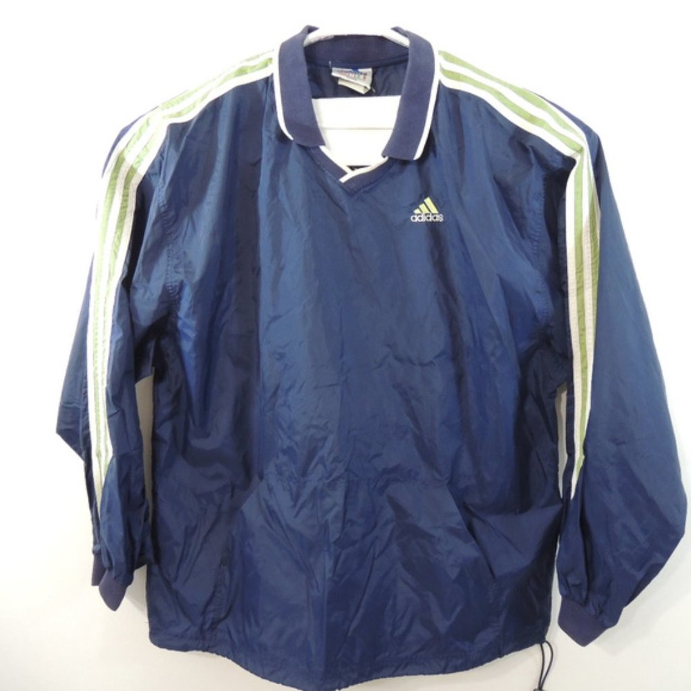 Adidas VTG 90's Mens Windbreaker Crewneck Blue XL